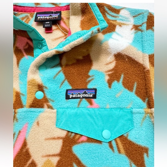 Patagonia Synchilla Snap T Fleece Pullover Feather Dance Bear Brown Sz XXS - Picture 2 of 7